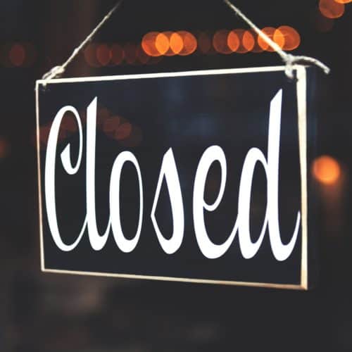 online location search closed sign